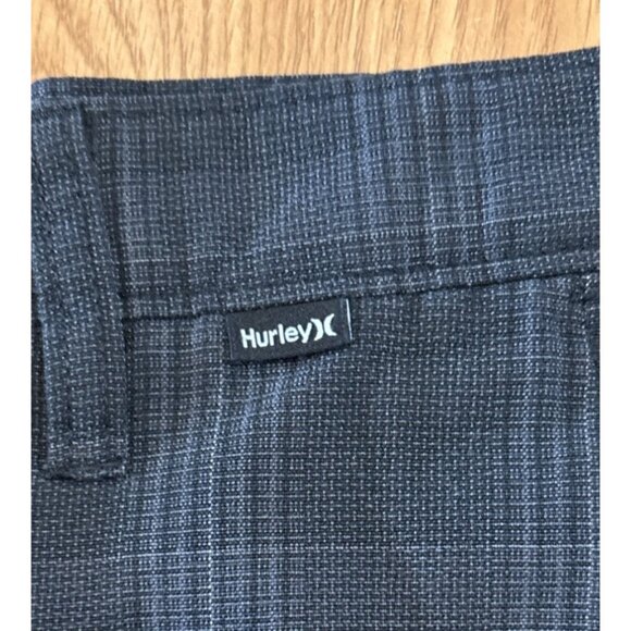 Hurley Mens Shorts Navy Plaid Size 31 Polyester & Rayon Blend Chino - Picture 2 of 7